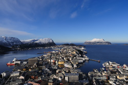 Blick auf lesund - vom Hausberg Aksla