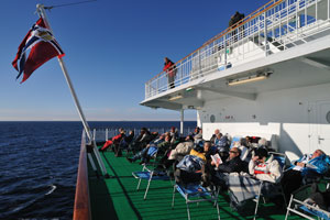Sonnendeck auf der Nordlys