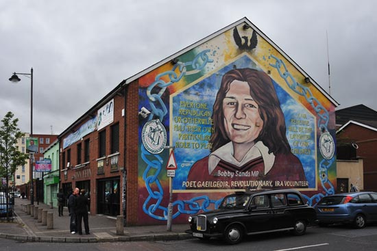 Bobby Sands Wandgemlde an der Falls Rd Ecke Sevastopol St